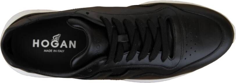 Hogan Leren Vetersneakers voor Vrouwen Black Dames