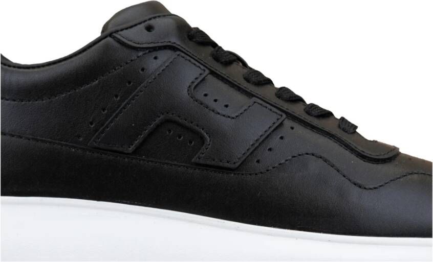 Hogan Leren Vetersneakers voor Vrouwen Black Dames