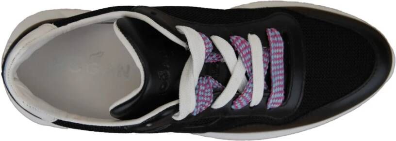 Hogan Leren Vetersneakers voor Vrouwen Black Dames