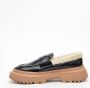 Hogan Zwarte leren en imitatiebont mocassin Black Dames - Thumbnail 3