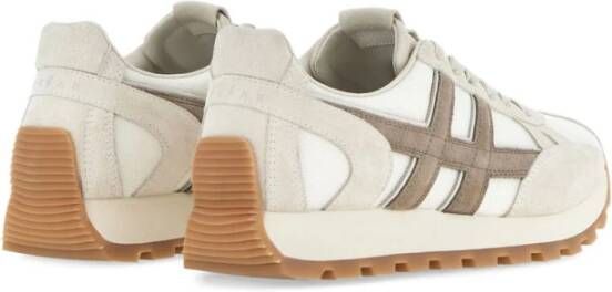 Hogan Mesh Lace-Up Sneakers Beige