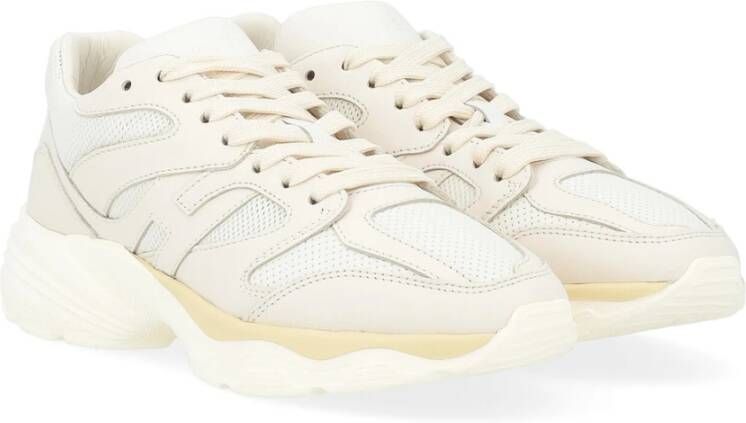 Hogan Natuurlijk Leren Geperforeerde Sneakers White Dames