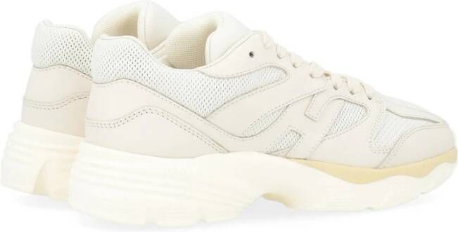 Hogan Natuurlijk Leren Geperforeerde Sneakers White Dames