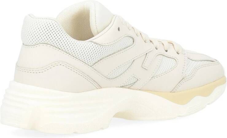 Hogan Natuurlijk Leren Geperforeerde Sneakers White Dames