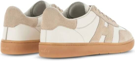 Hogan Platte Beige Suède Veterschoenen Beige Dames