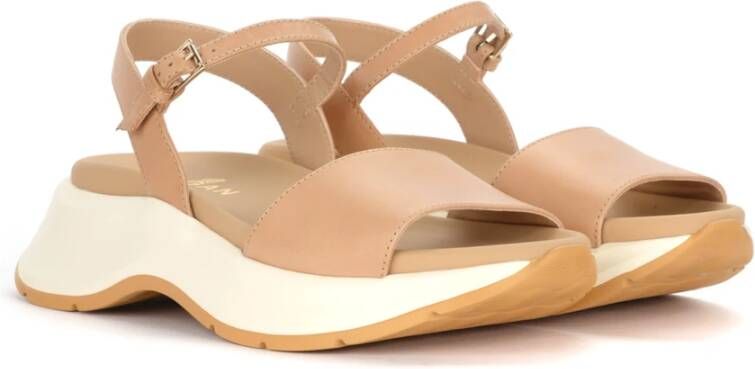 Hogan Beige Platte Sandalen H585 Bruin Dames