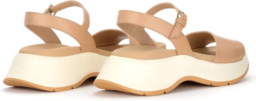 Hogan Beige Platte Sandalen H585 Bruin Dames