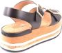 Hogan Zwarte platte sandalen met glitterpatroon Zwart Dames - Thumbnail 2