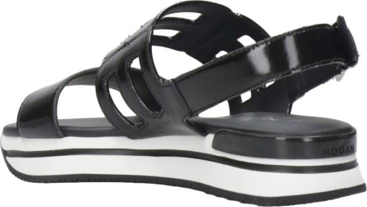 Hogan Zwarte zomersandalen met H222 zool Zwart Dames