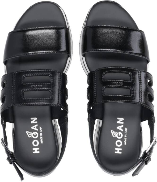 Hogan Zwarte zomersandalen met H222 zool Zwart Dames