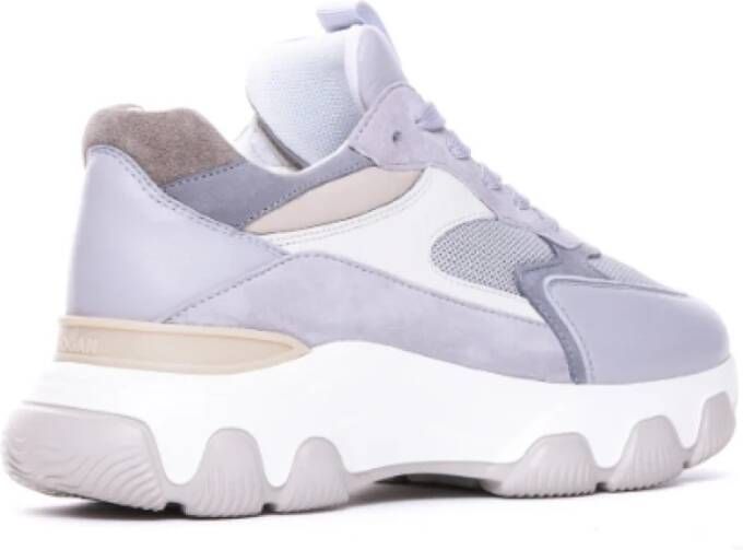 Hogan Grijze Sneakers Leer Suède Mesh Gray Dames