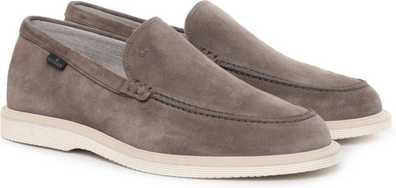 Hogan Platte Suède Schoenen Brown Heren