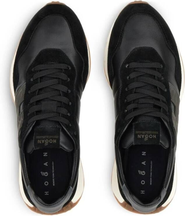 Hogan Platte Veterschoenen Zwart