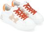 Hogan Rebel Leren Sneaker in Wit en Oranje White Dames - Thumbnail 3