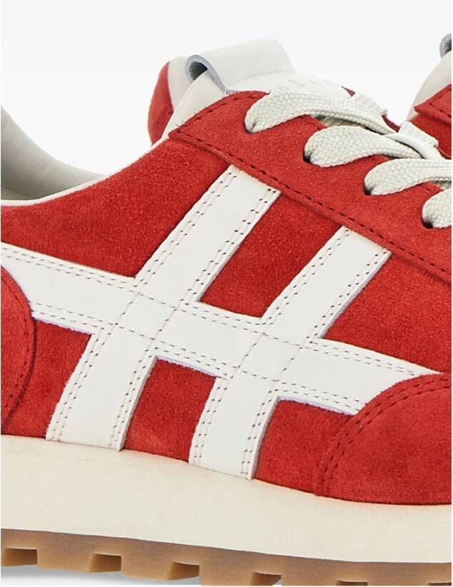 Hogan Rode Suède Sneakers met H Detail