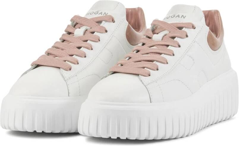 Hogan Roze Leren Sneakers White Dames