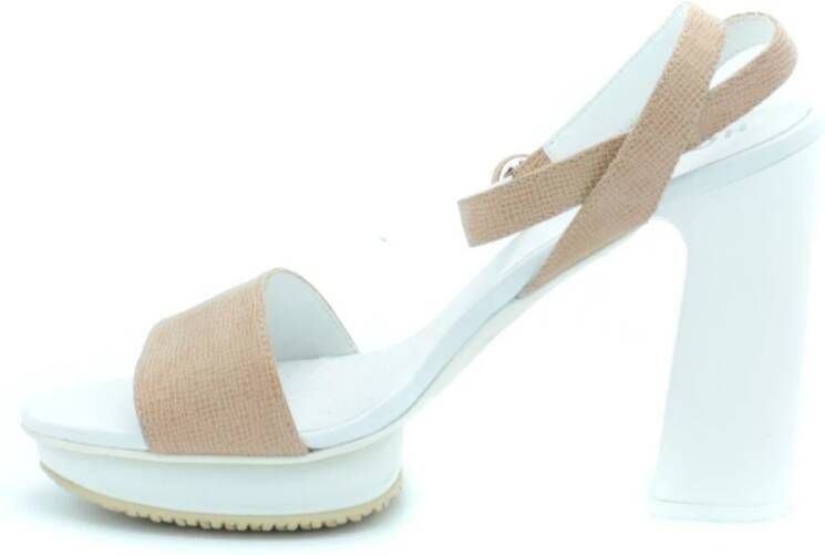 Hogan Stijlvolle hoge hak sandalen Beige Dames