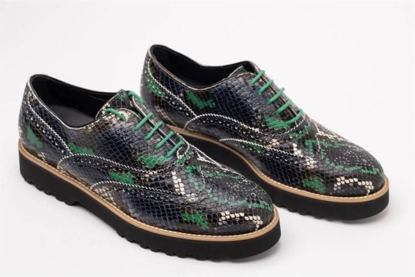Hogan Slangenleren Brogue Laarzen met Plateauzool