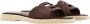 Hogan Bruine Leren Zomerslippers Bruin Dames - Thumbnail 2