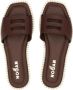 Hogan Bruine Leren Zomerslippers Bruin Dames - Thumbnail 4