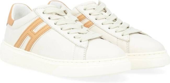 Hogan Sneaker H365 van ivoor en beige leer White Dames