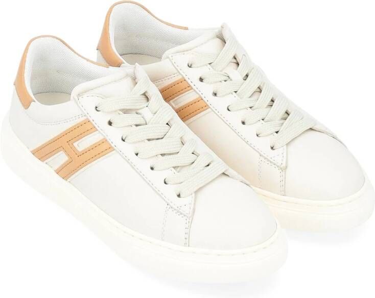 Hogan Sneaker H365 van ivoor en beige leer White Dames