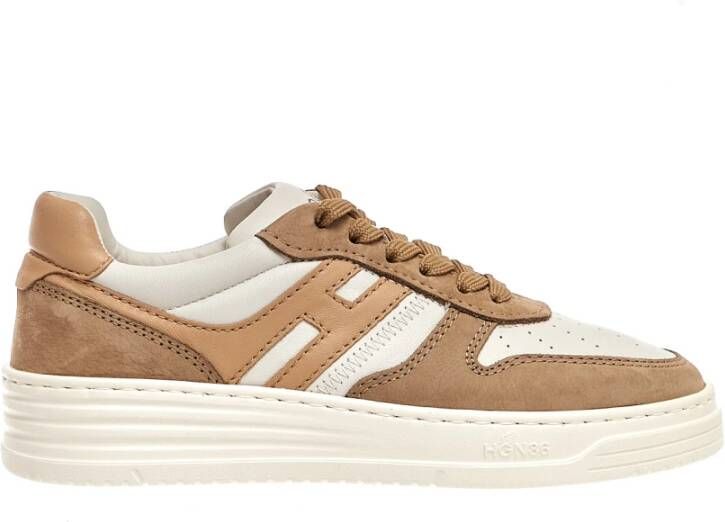 Hogan Beige Suede Basket Sneakers Beige Dames