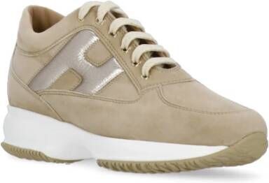 Hogan Beige Suède Leren Sneakers Beige Dames