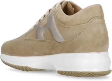 Hogan Beige Suède Leren Sneakers Beige Dames