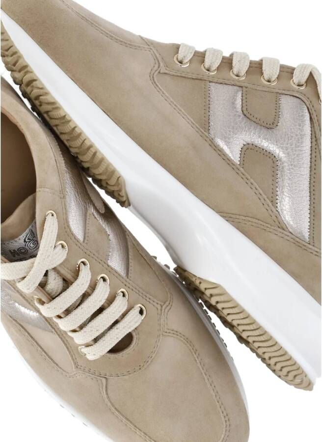 Hogan Beige Suède Leren Sneakers Beige Dames