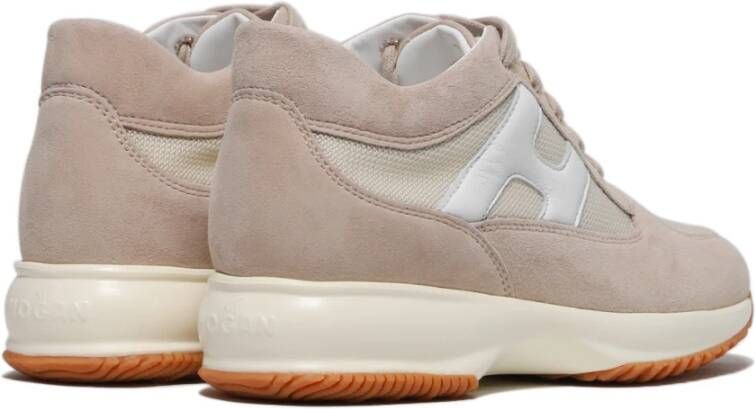 Hogan Beige Suède en Stoffen Interactieve Sneaker Dames Beige Dames