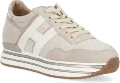 Hogan Roze en ivoorkleurige suède sneakers voor dames Beige Dames