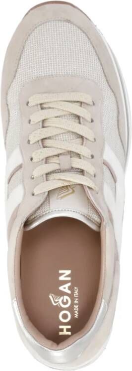 Hogan Roze en ivoorkleurige suède sneakers voor dames Beige Dames