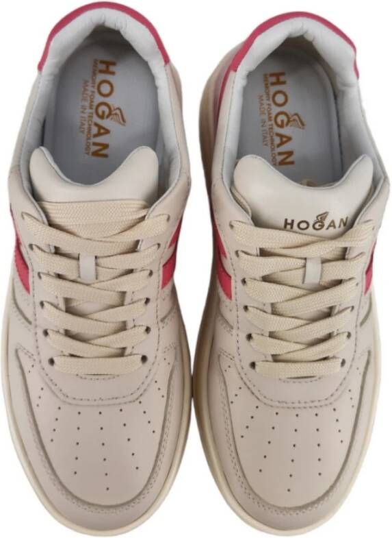Hogan H630 Leren Sneakers voor Dames Beige Dames