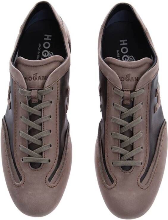 Hogan Beige en bruine lage sneakers Beige Heren