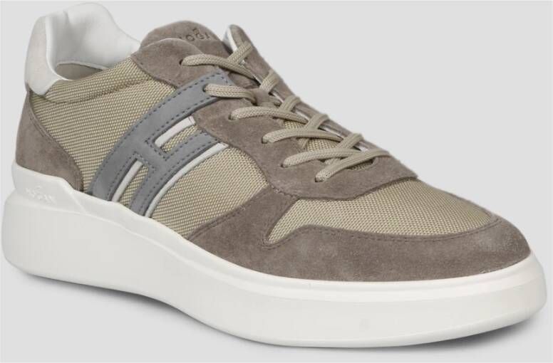 Hogan Verhoog je sneaker game met H580 Slash Sneakers Beige Heren