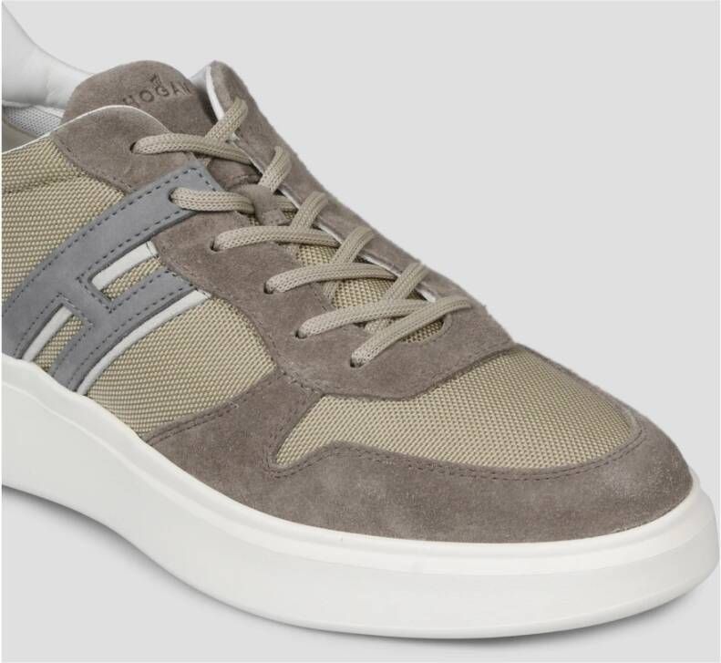 Hogan Verhoog je sneaker game met H580 Slash Sneakers Beige Heren