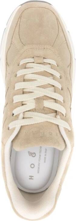Hogan Beige Sneakers met Paneeldesign en Ronde Teen Beige Dames