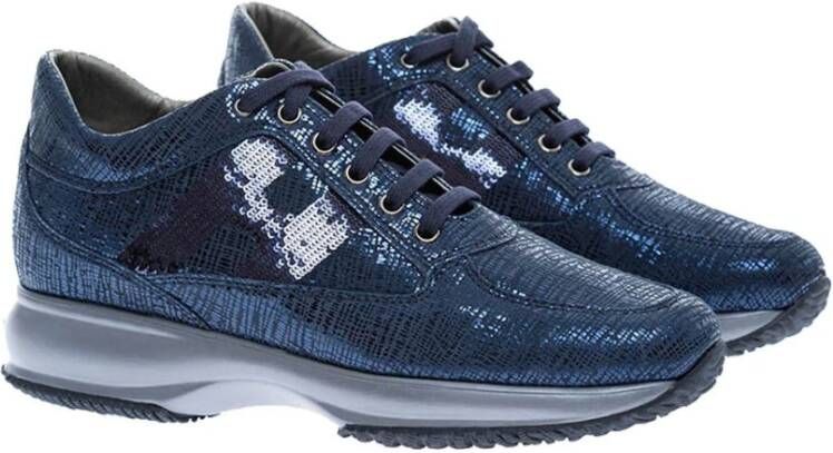 Hogan Navy Blauwe Interactieve Sneakers voor Dames Blauw Dames