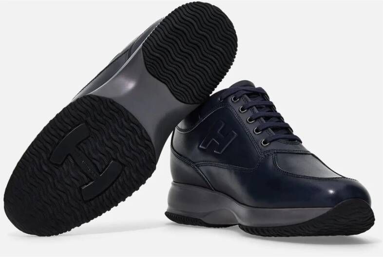 Hogan Casual Leren Sneakers met H-Detail Blue Heren - Foto 4