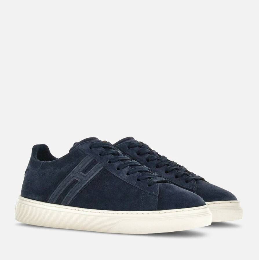 Hogan Blauwe Suède Sneakers Blauw Heren