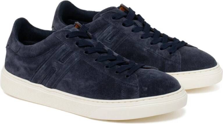 Hogan Marineblauwe Suède Lage Sneakers Blauw Heren