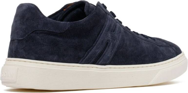 Hogan Marineblauwe Suède Lage Sneakers Blauw Heren