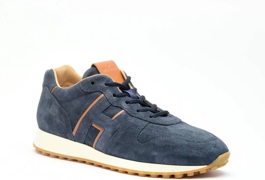 Hogan Marineblauwe Suède Lage Sneakers Blauw Heren