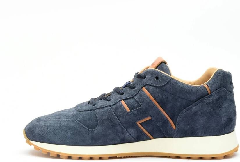 Hogan Marineblauwe Suède Lage Sneakers Blauw Heren