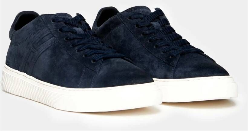 Hogan Blauwe Suède Sneakers Blauw Heren