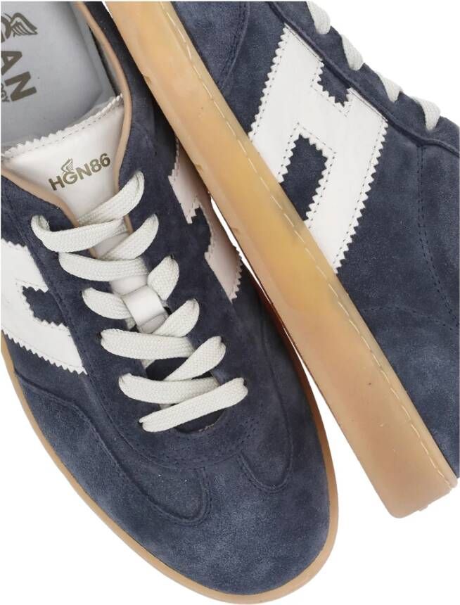 Hogan Blauwe Sneakers Paneeldesign Logo Blue Heren