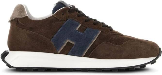 Hogan H601 Allacciato H Patch Sneakers Bruin Heren