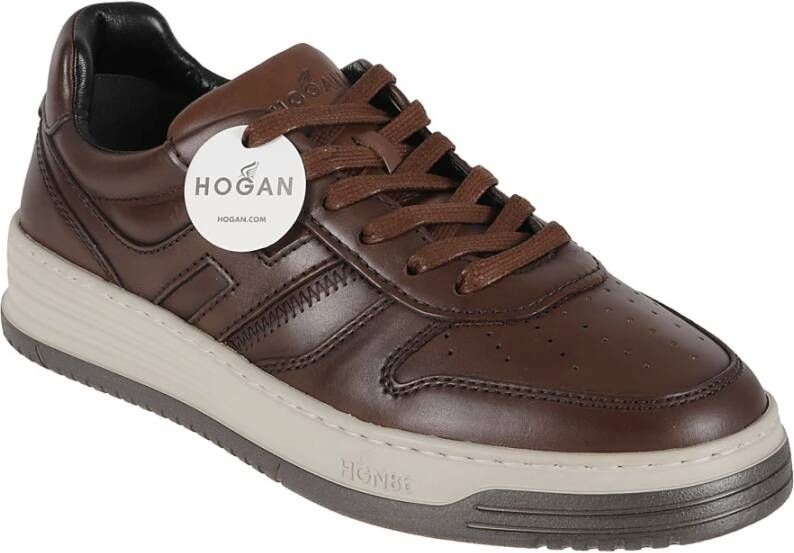 Hogan Premium Bruine Leren Sneakers voor Heren Bruin Heren