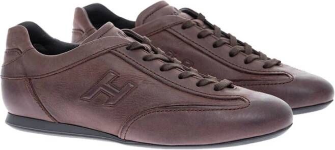 Hogan Bruine Olympia Lage Sneakers Bruin Heren